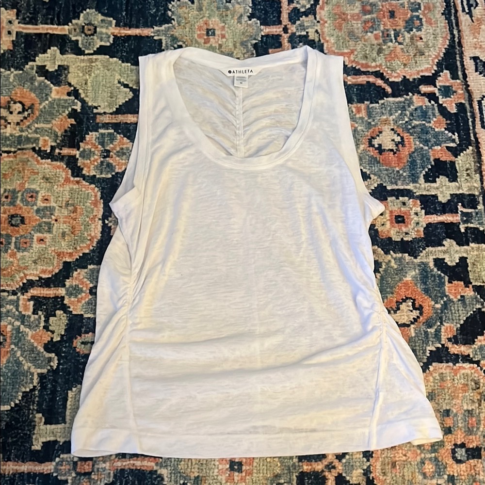 Athleta White Sleeveless Tank Top